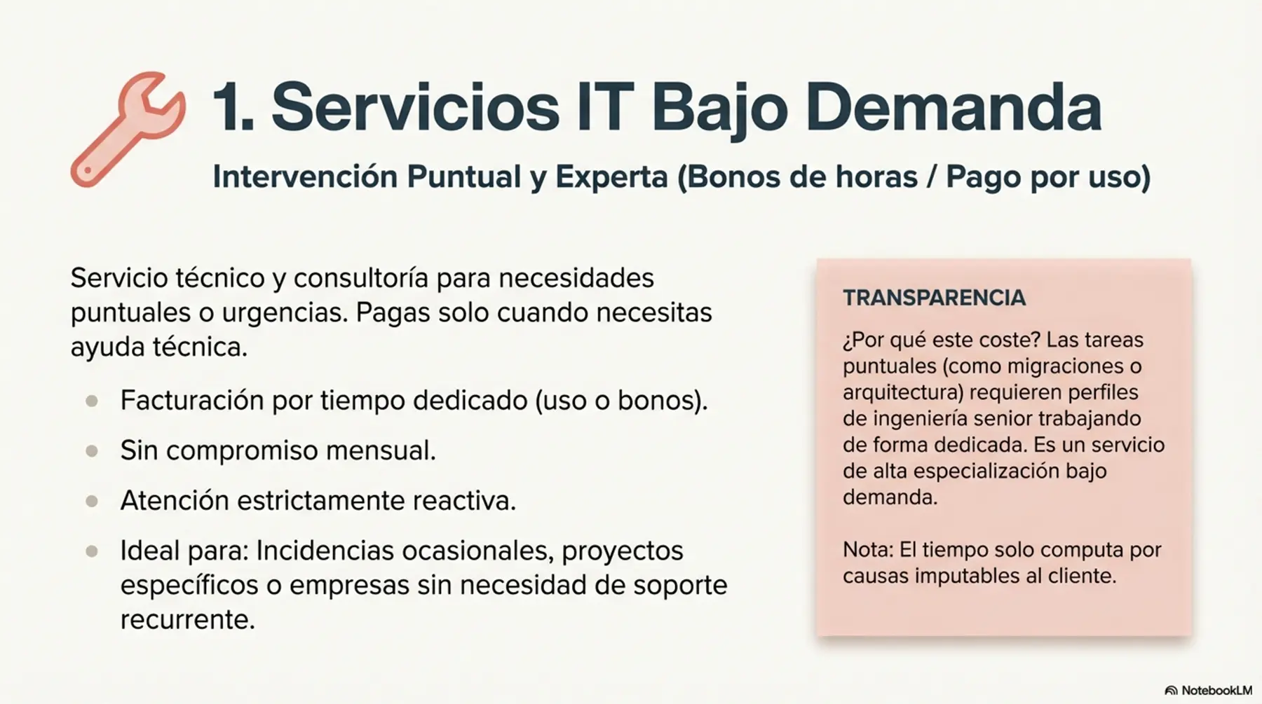 Diapositiva 3 del documento de Modelos de Servicio IT Flexible